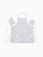 Кух. набор 3пр. Доляна Снежинки серебро прих.17*17 см, вареж.26*16 см,фарт.70*80 см 100% п/э   94461 - фото 809335873