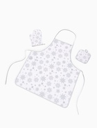 Кух. набор 3пр. Доляна Снежинки серебро прих.17*17 см, вареж.26*16 см,фарт.70*80 см 100% п/э   94461 - фото 809335874