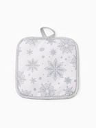 Кухонный набор «Доляна. Снежинки»: прихватка 17×17 см, варежка 26×16 см, фартук 70×80 см, серебристый - Фото 18