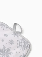 Кухонный набор «Доляна. Снежинки»: прихватка 17×17 см, варежка 26×16 см, фартук 70×80 см, серебристый - Фото 20