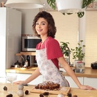 Кухонный набор «Доляна. Снежинки»: прихватка 17×17 см, варежка 26×16 см, фартук 70×80 см, серебристый - Фото 3