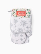 Кухонный набор «Доляна. Снежинки»: прихватка 17×17 см, варежка 26×16 см, фартук 70×80 см, серебристый - Фото 24