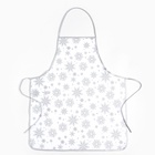 Кухонный набор «Доляна. Снежинки»: прихватка 17×17 см, варежка 26×16 см, фартук 70×80 см, серебристый - Фото 5