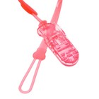 Держатель для соски - пустышки «Сердце», силиконовый, цвет розовый - Фото 2
