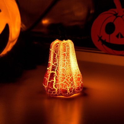 Светодиодная фигура «Тыква» 6×9×6 см, пластик, батарейки AG13×3 (в комплекте), свечение тёплое белое