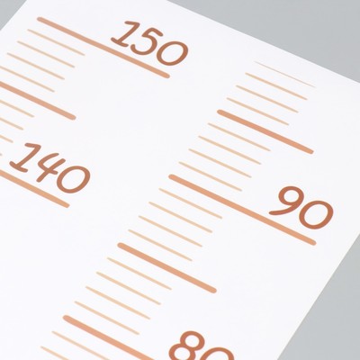 Наклейка пластик интерьерная цветная ростомер "Пирамидка из зверят" набор 3 листа