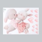 Наклейка пластик интерьерная цветная "Милые зайчата - поцелуй" 45х60 см - Фото 2