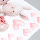 Наклейка пластик интерьерная цветная "Милые зайчата - поцелуй" 45х60 см - Фото 3