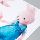 Наклейка пластик интерьерная цветная "Семья зайчат - Папа, мама и малыш" 45х60 см - фото 22351194