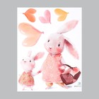 Наклейка пластик интерьерная цветная "Зайчата - Мама с дочкой" 45х60 см - фото 9603522