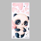 Наклейка пластик интерьерная цветная "Малыш панды с сердечком на палочке" 30х60 см - Фото 2