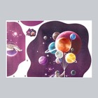 Наклейка пластик интерьерная цветная "Космонавт с планетами-шарами" 30х45 см - фото 6978475