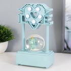 Фигурка светящаяся RISALUX «Снежный шар», музыкальный, 5×LED, от батареек 3×ААА, голубой, 6.5×11×21 см - Фото 2