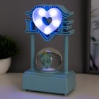 Фигурка светящаяся RISALUX «Снежный шар», музыкальный, 5×LED, от батареек 3×ААА, голубой, 6.5×11×21 см - Фото 3