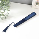 Веер складной h=21 см «Синии лилии и бабочки», синий, с кисточкой - фото 118573169