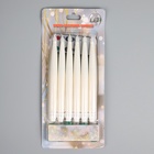 Светодиодные "Свечи на прищепках" 19 см, набор 6 шт, 6 LED, АААх6, пульт, Т/БЕЛЫЙ - фото 809470956