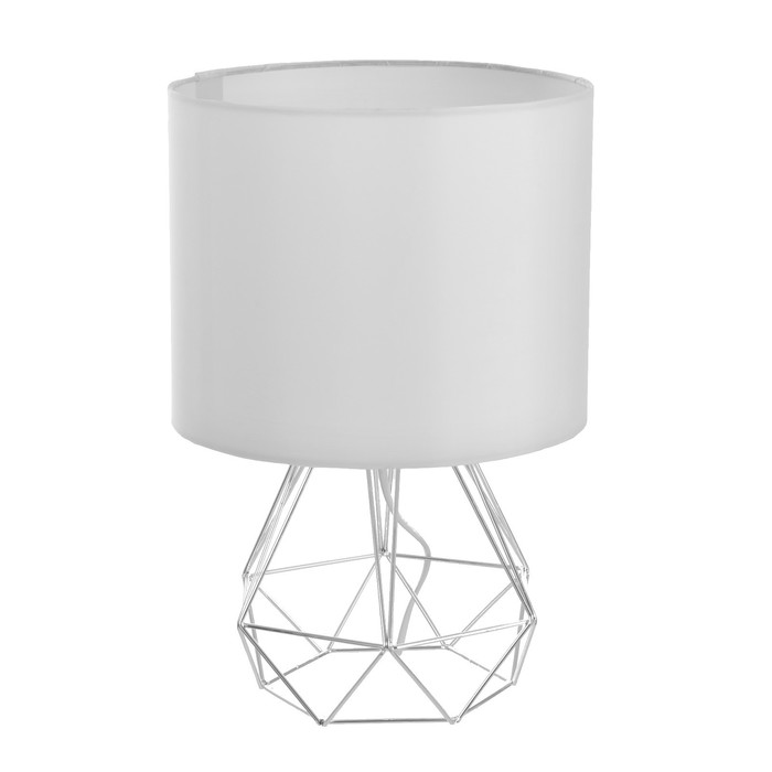 Настольная лампа "Эндис" Е27 бело-серебристый 25х25х40 см RISALUX - фото 1884221954
