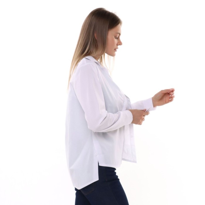 Рубашка женская с карманом, цвет белый, размер 48