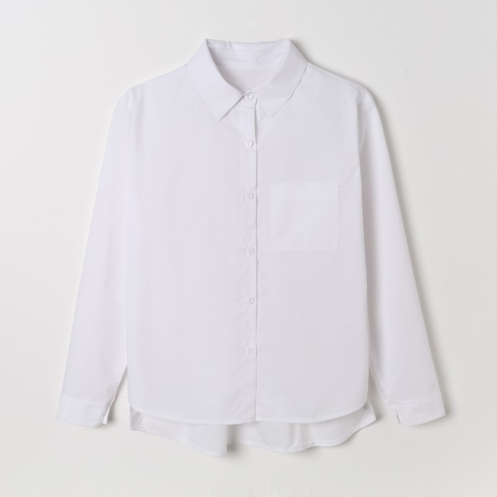 Рубашка женская с карманом, цвет белый, размер 48