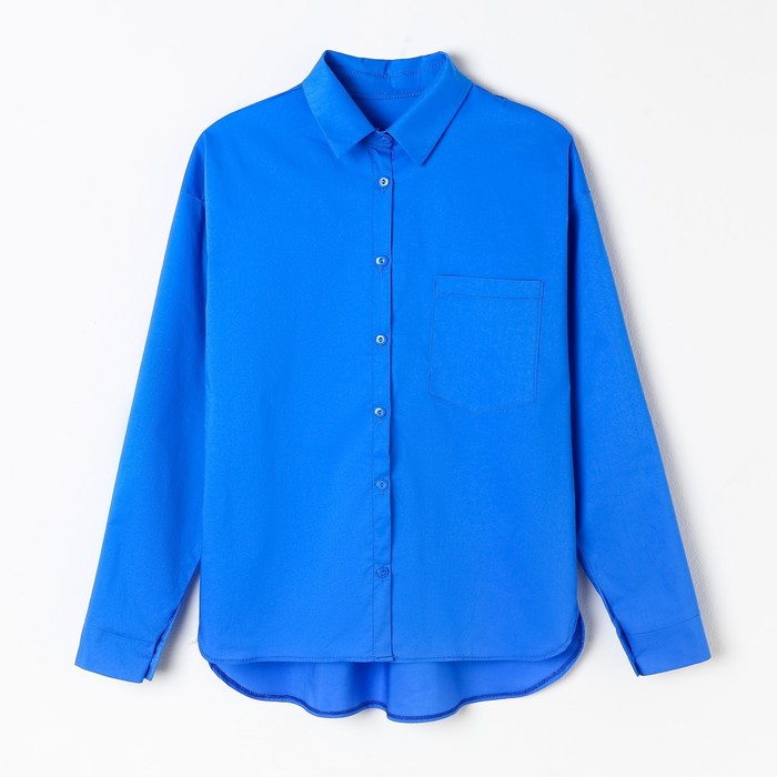 Рубашка женская с карманом, цвет синий, размер 48 64134