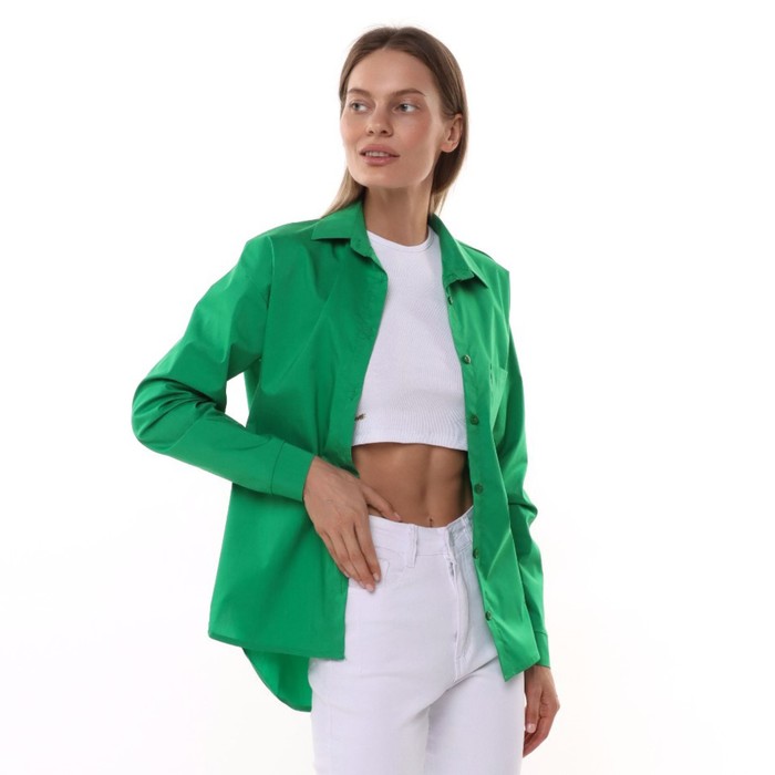 Рубашка женская с карманом, цвет зелёный, размер 44 64136