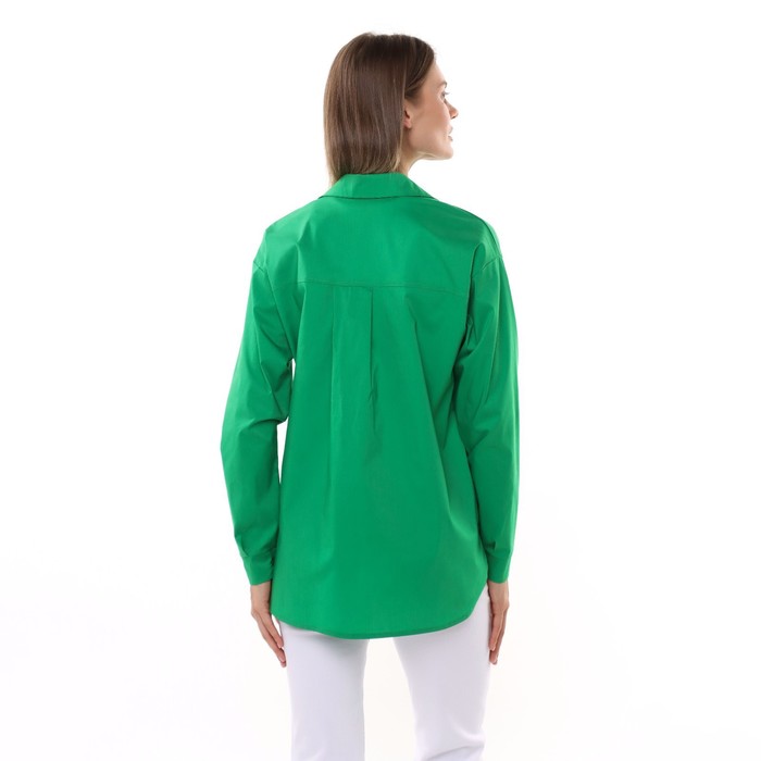 Рубашка женская с карманом, цвет зелёный, размер 46