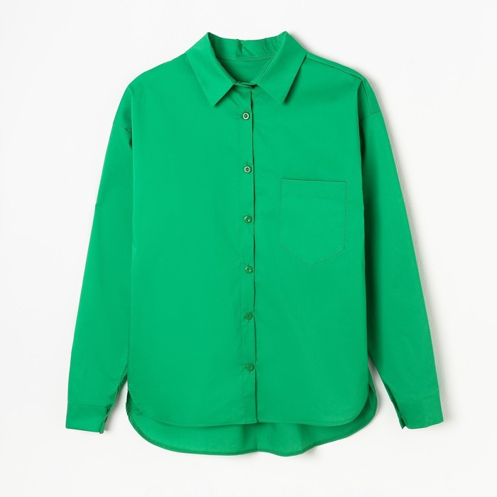 Рубашка женская с карманом, цвет зелёный, размер 46 64137