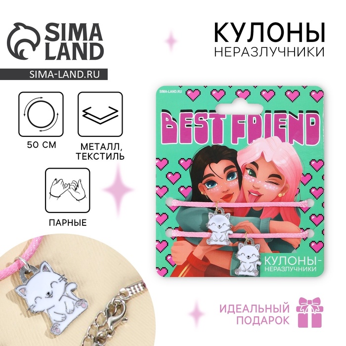 

Подвеска неразлучники «Best Friend», 2 шт, длина 50 см