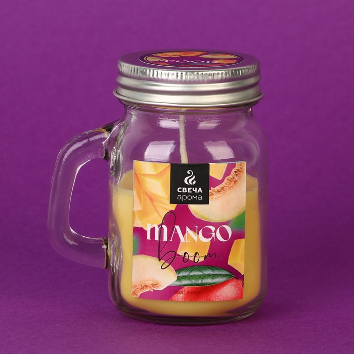 Ароматическая свеча «Mango boom», 8.5 х 7.2 см. - фото 1909219714