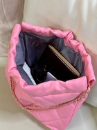 Сумка - мешок женская без застёжки, 35×7×33 см, со стёжкой, розовая - Фото 9