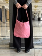 Сумка - мешок женская без застёжки, 35×7×33 см, со стёжкой, розовая - Фото 8