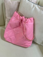 Сумка - мешок женская без застёжки, 35×7×33 см, со стёжкой, розовая - Фото 2