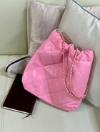 Сумка - мешок женская без застёжки, 35×7×33 см, со стёжкой, розовая - Фото 10