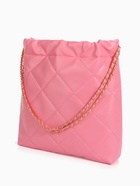 Сумка - мешок женская без застёжки, 35×7×33 см, со стёжкой, розовая - Фото 11