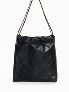 Сумка - мешок женская без застёжки, 35×7×33 см, со стёжкой, чёрная - Фото 2