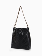 Сумка - мешок женская без застёжки, 35×7×33 см, со стёжкой, чёрная - Фото 7