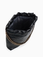 Сумка - мешок женская без застёжки, 35×7×33 см, со стёжкой, чёрная - Фото 8