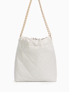 Сумка - мешок женская без застёжки, 35×7×33 см, со стёжкой, белая - Фото 4