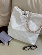 Сумка - мешок женская без застёжки, 35×7×33 см, со стёжкой, белая - Фото 2