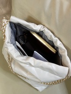 Сумка - мешок женская без застёжки, 35×7×33 см, со стёжкой, белая - Фото 10