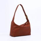 Сумка женская багет на молнии, 32×14×22 см, коричневая - Фото 4