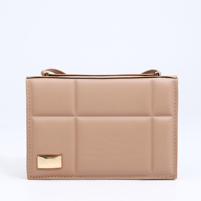 Сумка женская мессенджер на магнитах, 19×5×13 см, бежевая - Фото 1