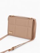 Сумка женская мессенджер на магнитах, 19×5×13 см, бежевая - Фото 3