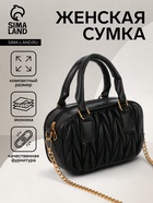 Сумка женская на молнии, цвет чёрный - Фото 1