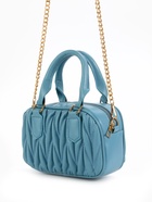 Сумка женская саквояж на молнии, 19×7×14 см, голубая - Фото 8