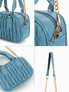 Сумка женская саквояж на молнии, 19×7×14 см, голубая - Фото 5