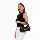 Сумка женская багет на молнии, 24×6×15.5 см, чёрная - Фото 10