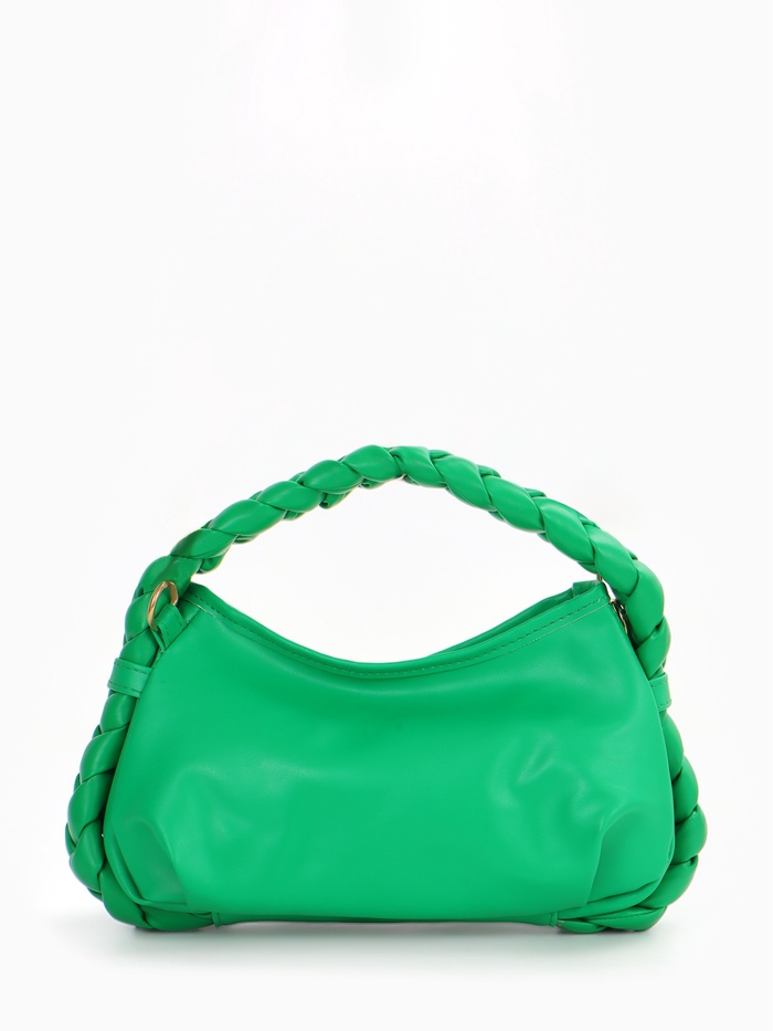 Сумка женская багет на молнии, 24×6×15.5 см, зелёная - Фото 1