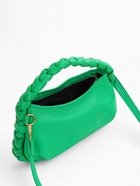 Сумка женская багет на молнии, 24×6×15.5 см, зелёная - Фото 3