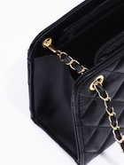 Сумка-клатч на молнии, на длинной цепочке, со стёжкой, чёрная - Фото 3